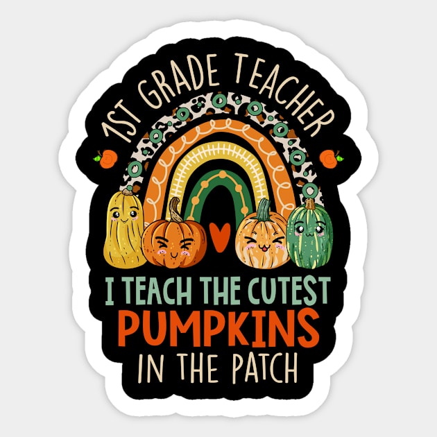 I Teach The Cutest Pumpkins - 1st Grade Teacher Halloween Sticker by paveldmit